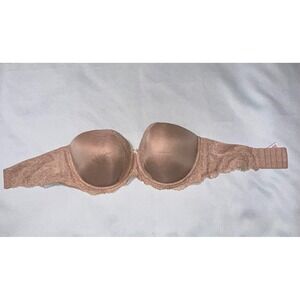 Victorias Secret‎ Dream Angels Multi-Way Strapless Bra Tan Lace 36DDD Underwire